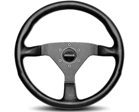 MOMO Monte Carlo 320mm Black Leather Black Horn Steering Wheel