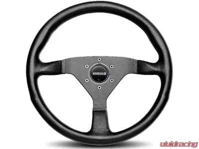 MOMO Monte Carlo 320mm Black Leather Black Horn Steering Wheel - MCL32BK1B