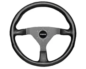 MOMO Monte Carlo 350mm Black Leather Black Horn Steering Wheel