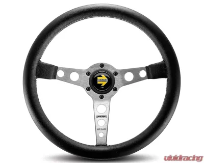 MOMO Prototipo Silver 350 mm Leather Steering Wheel - PRO35BK0S