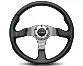 MOMO Race 350mm Black Leather Steering Wheel