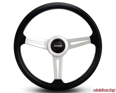 MOMO Retro Black Leather Steering Wheel - RET36BK2S
