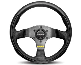 MOMO Team 300mm Black Leather Steering Wheel