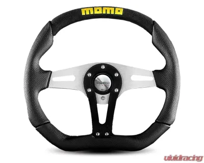 MOMO Trek Black Leather Steering Wheel - TRK35BK0B
