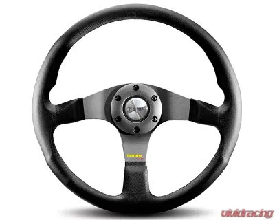 MOMO Tuner 350mm Black | Anthracite Leather Steering Wheel - TUN35BK0S