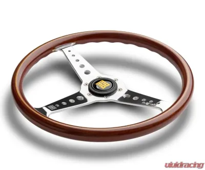Momo California Wood Mahogany Wood, Polished Spokes - CAL36WD0P