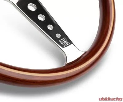 Momo California Wood Mahogany Wood, Polished Spokes - CAL36WD0P