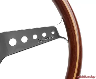 Momo California Wood Mahogany Wood, Polished Spokes - CAL36WD0P