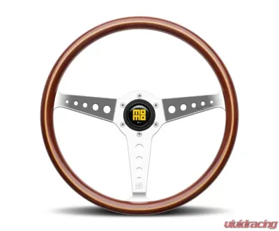 Momo California Wood Mahogany Wood, Polished Spokes - CAL36WD0P