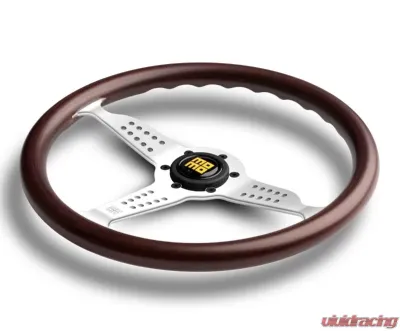 Momo Super Grand Prix Mahogany Wood, Polished Spokes - GRA35WD0P