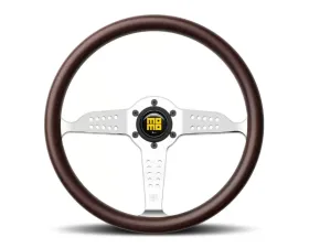 Momo Super Grand Prix Mahogany Wood, Polished Spokes