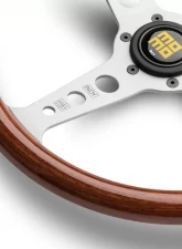 Momo Indy Mahogany Wood, Brushed Aluminum Spokes                                     - IND35MA0P - Image 4