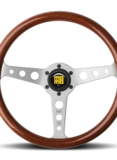 Momo Indy Mahogany Wood, Brushed Aluminum Spokes                                     - IND35MA0P - Image 6