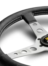 Momo Prototipo Heritage Black Leather, White Stitching, Brushed Aluminum Spokes                                     - PRH35BK0S - Image 3