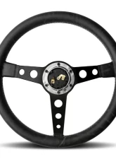 Momo Prototipo Heritage Blk Lea, White Stitching, Blk Spoke                                     - PRH35BK2B - Image 2