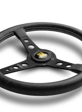 Momo Prototipo Heritage Blk Lea, White Stitching, Blk Spoke                                     - PRH35BK2B - Image 3