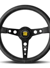 Momo Prototipo Heritage Blk Lea, White Stitching, Blk Spoke                                     - PRH35BK2B - Image 7