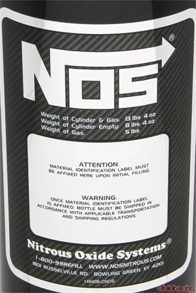 NOS/Nitrous Oxide System BOTTLE, 5 LB., W/SUPER HI-FLO, BLACK - 14730BNOS