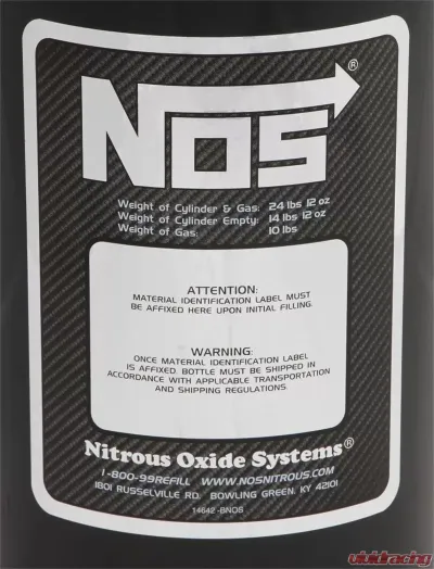 NOS/Nitrous Oxide System BOTTLE, 10 LB., W/SUPER HI-FLO, BLACK - 14745BNOS