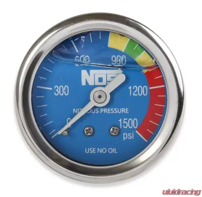 NOS/Nitrous Oxide System GAUGE; N2O BLUE,1-1/2, SS, LIQUID FILLED - 15918NOS