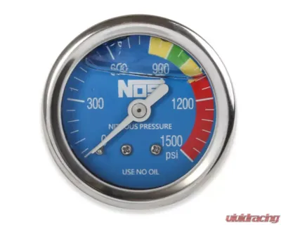 NOS/Nitrous Oxide System GAUGE; N2O BLUE,1-1/2, SS, LIQUID FILLED - 15918NOS