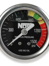 NOS/Nitrous Oxide System GAUGE; N2O BLACK,1-1/2,SS, LIQUID FILLED                                     - 15919NOS - Image 2