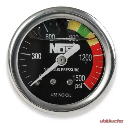 NOS/Nitrous Oxide System GAUGE; N2O BLACK,1-1/2,SS, LIQUID FILLED - 15919NOS