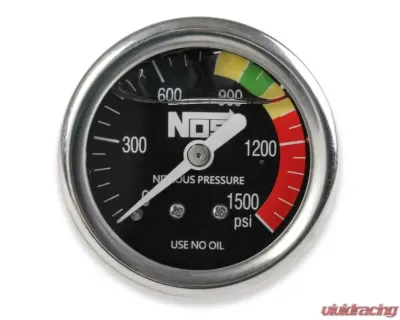 NOS/Nitrous Oxide System GAUGE; N2O BLACK,1-1/2,SS, LIQUID FILLED - 15919NOS