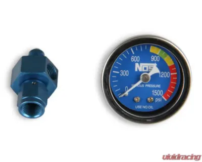 NOS/Nitrous Oxide System GAUGE; N2O, BLUE, 1-1/2 W/AN4 ADAPTER - 15920NOS