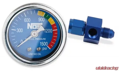 NOS/Nitrous Oxide System GAUGE; N2O, BLUE, 1-1/2 W/AN4 ADAPTER - 15920NOS