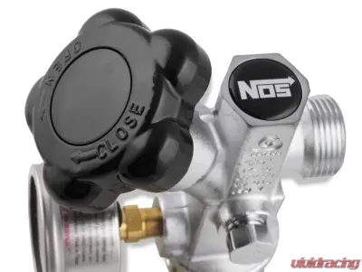 NOS/Nitrous Oxide System SUPER HI-FLO BOTTLE VALVE W/BLACK GAUGE - 16137BNOS