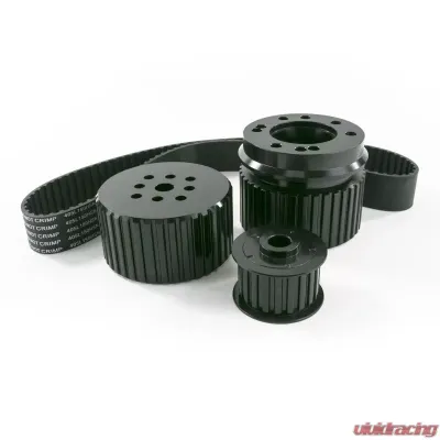 Top Street Performance Gilmer Style Pulley Kit; Billet Aluminum; BBC Water Pump; Black - 10092BK