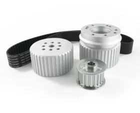 Top Street Performance Gilmer Style Pulley Kit; Billet Aluminum; SBF; Satin
