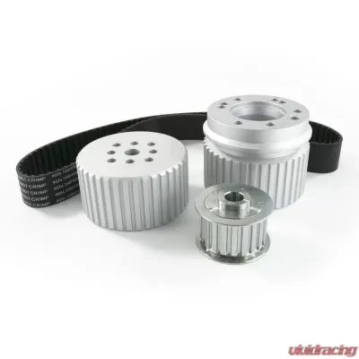 Top Street Performance Gilmer Style Pulley Kit; Billet Aluminum; SBF; Satin - 10093