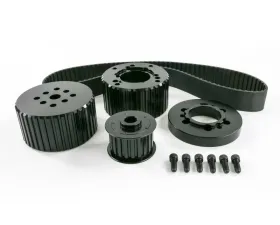Top Street Performance Gilmer Style Pulley Kit; Billet Aluminum; SBM; Black
