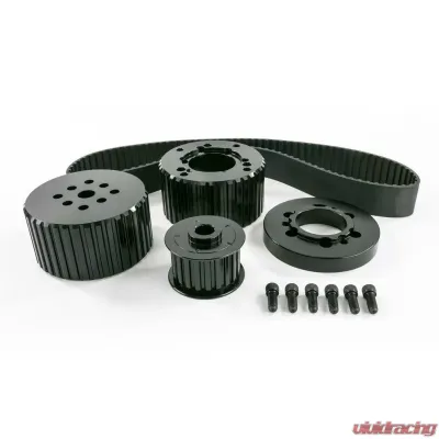 Top Street Performance Gilmer Style Pulley Kit; Billet Aluminum; SBM; Black - 10096BK