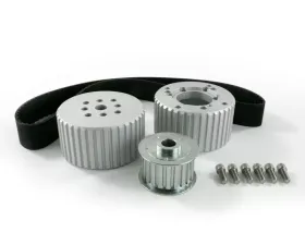 Top Street Performance Gilmer Style Pulley Kit; Billet Aluminum; BBM; Satin