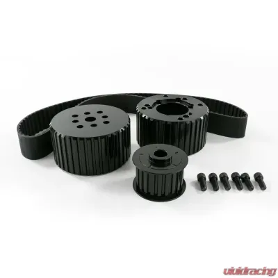 Top Street Performance Gilmer Style Pulley Kit; Billet Aluminum; BBM; Black - 10097BK