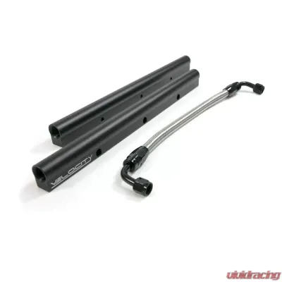 Top Street Performance Fuel Rails; TSP Velocity Billet Aluminum with Mid Pipe; LS1; LS2; LS6; Black - 81008BK