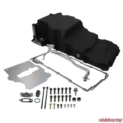Top Street Performance Oil Pan; Cast Aluminum Low-profile Retro-fit 5.7-Quart; LS; Black - 81075BK