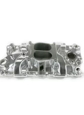Top Street Performance Intake Manifold; Chevy Small Block Carb. Aluminum Dual Plane; Polished                                     - 82000 - Image 2