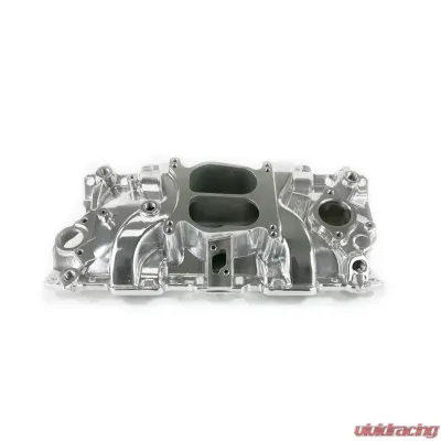 Top Street Performance Intake Manifold; Chevy Small Block Carb. Aluminum Dual Plane; Polished - 82000