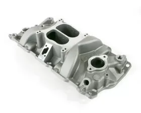Top Street Performance Intake Manifold; Chevy Small Block Carb. Aluminum Dual Plane; Satin