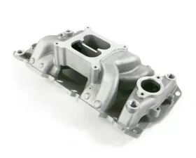 Top Street Performance Intake Manifold; Chevy Small Block Carb. Aluminum Dual Plane Air Gap; Satin