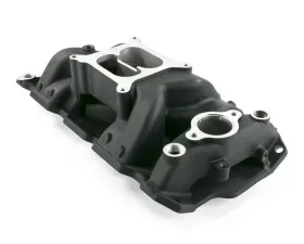 Top Street Performance Intake Manifold; Chevy Small Block Carb. Aluminum Dual Plane Air Gap; Black