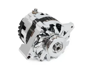 Top Street Performance Alternator; GM CS130 V-Belt 110 Amps; Chrome