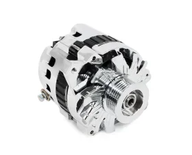 Top Street Performance Alternator; GM CS130 Serpentine Belt 110 Amps; Chrome