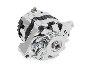 Top Street Performance Alternator; GM CS130 V-Belt 160 Amps; Chrome