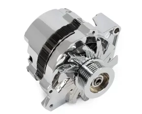 Top Street Performance Alternator; GM CS130 Serpentine Belt 160 Amps; Chrome