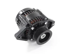 Top Street Performance Alternator; Mini Denso Style Race Serpentine 90 Amps; Black